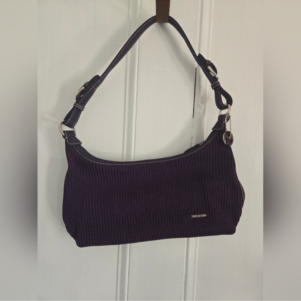 Purple Knit Shoulder Bag